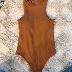 Klassy Network Brown Ribbed Bodysuit